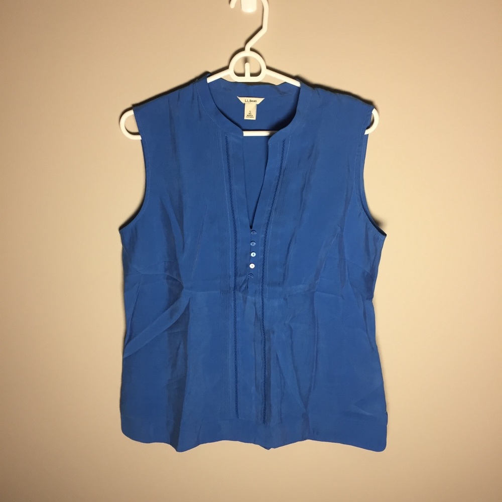 Vintage L.L. Bean Blue Sleeveless Blouse